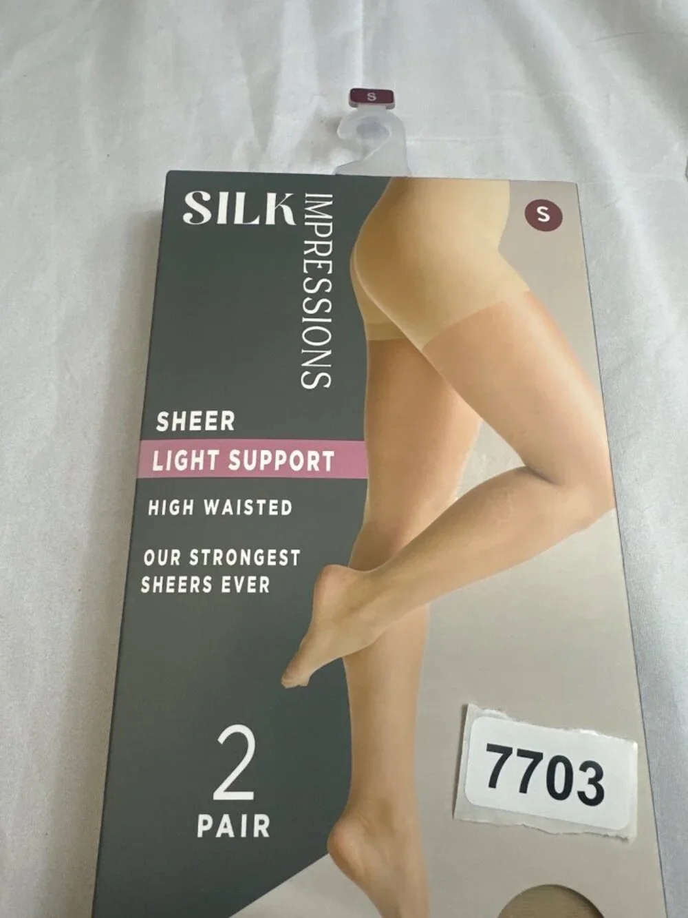 silk impressions sheer light support high waisted [20]denier beige small new